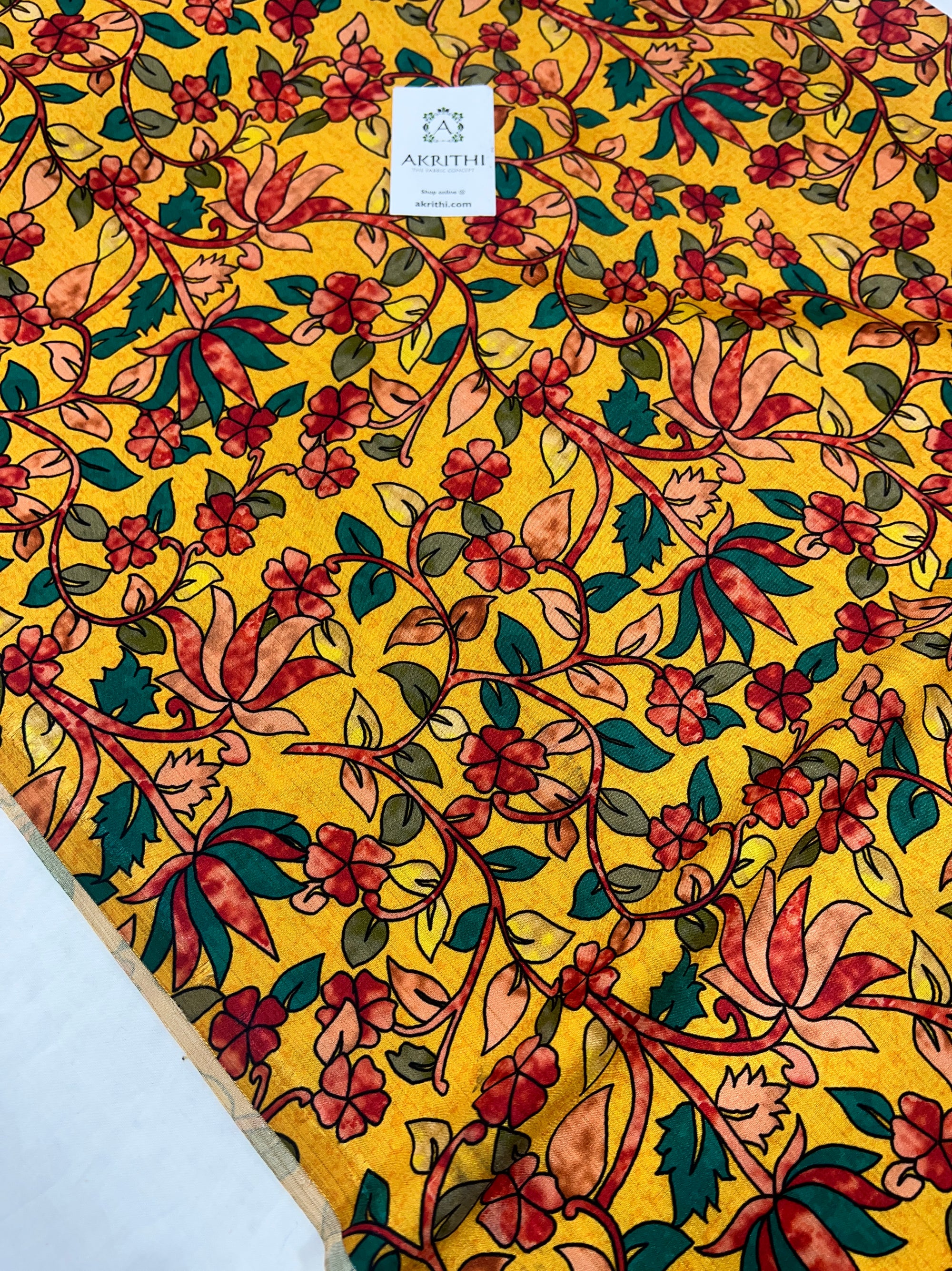 Printed silk fabric