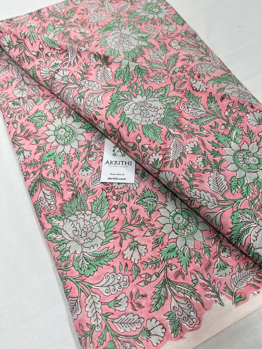 Hand block Printed pure cotton fabric