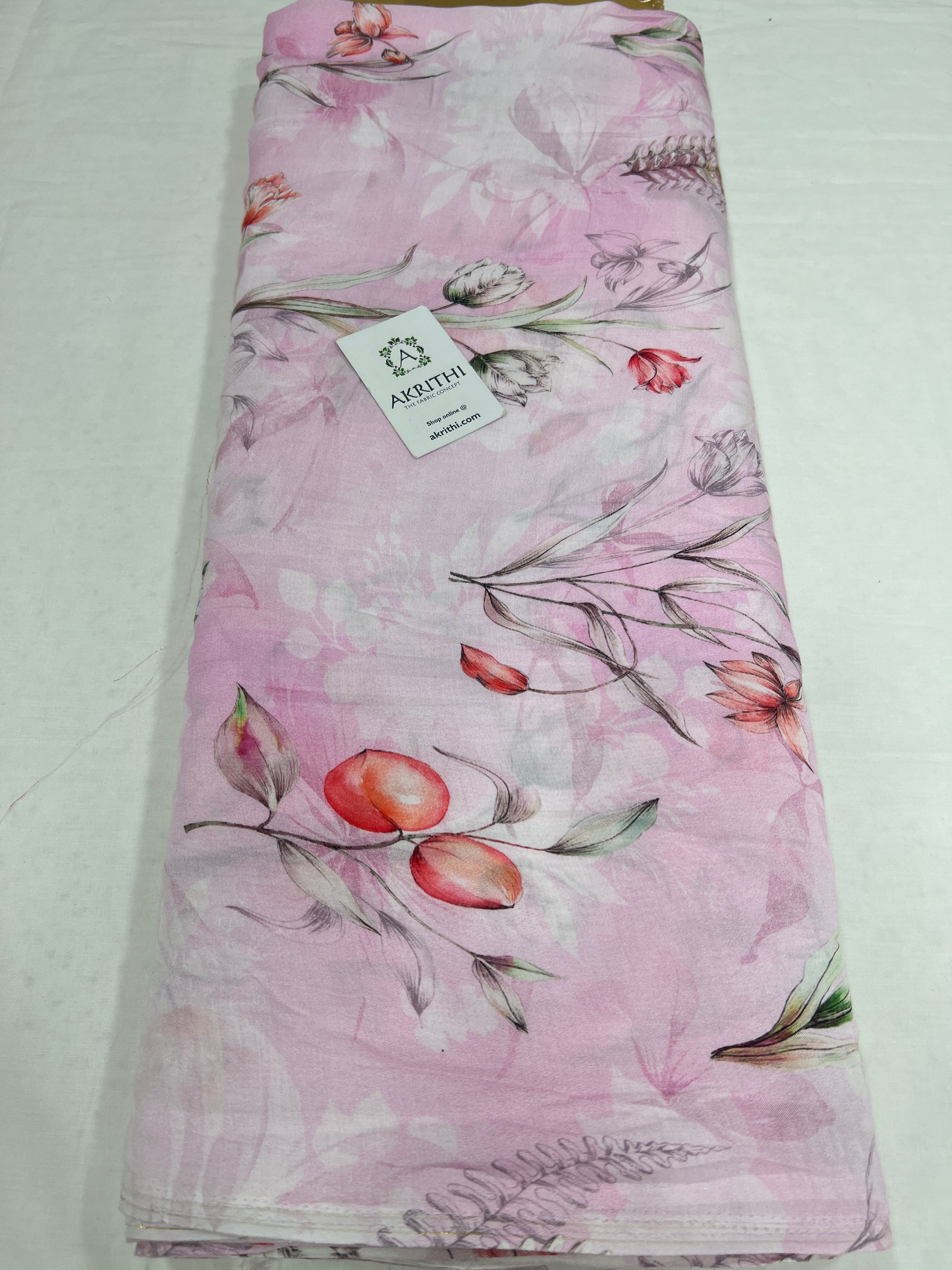 Printed pure muslin fabric