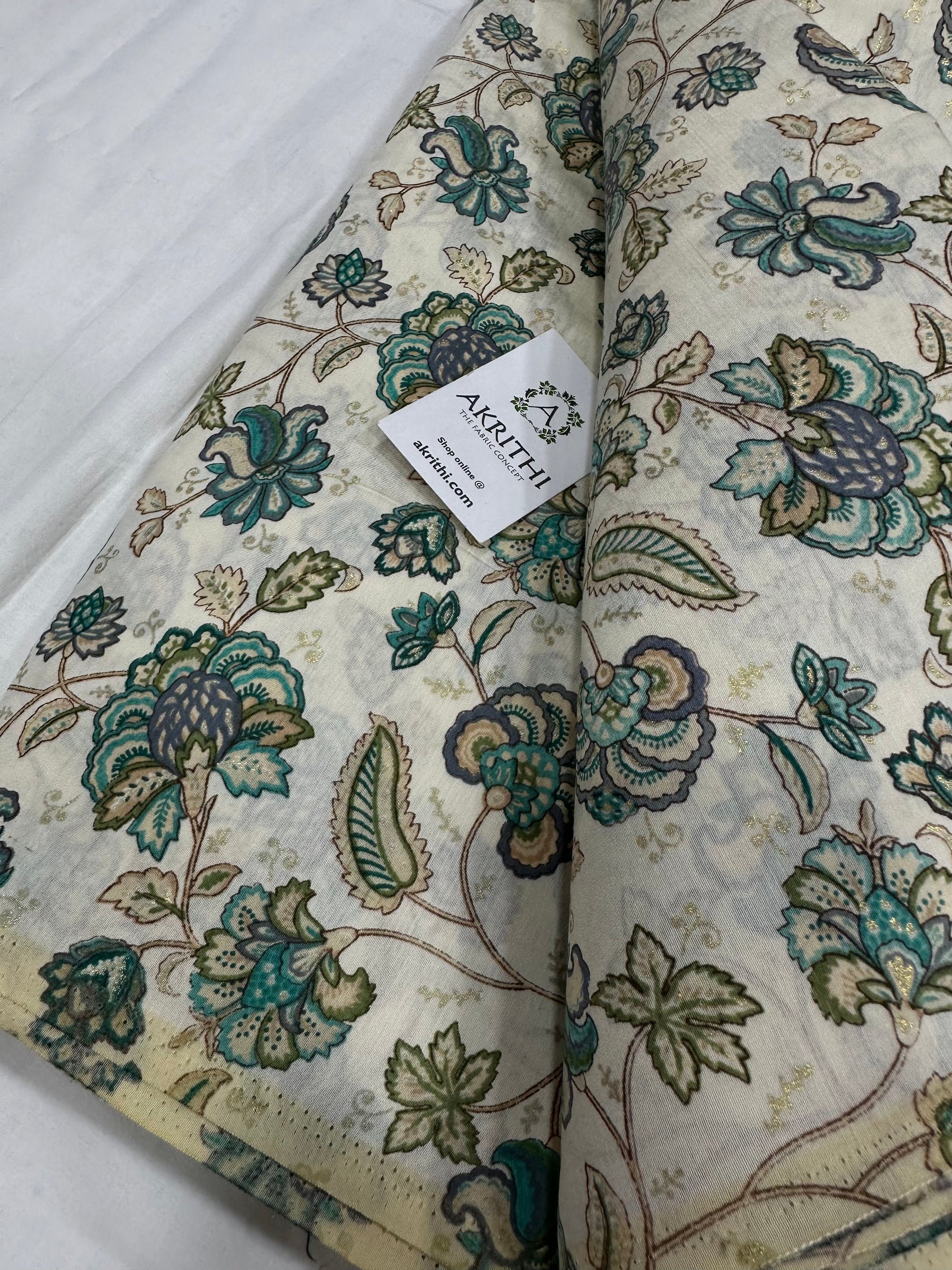 Printed silk fabric