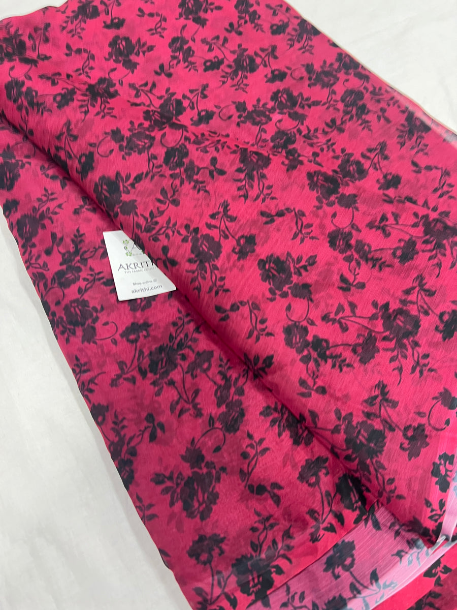 Digital floral printed chiffon fabric