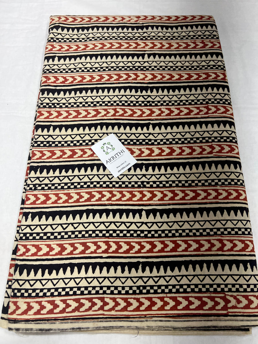 Hand block Printed pure cotton fabric