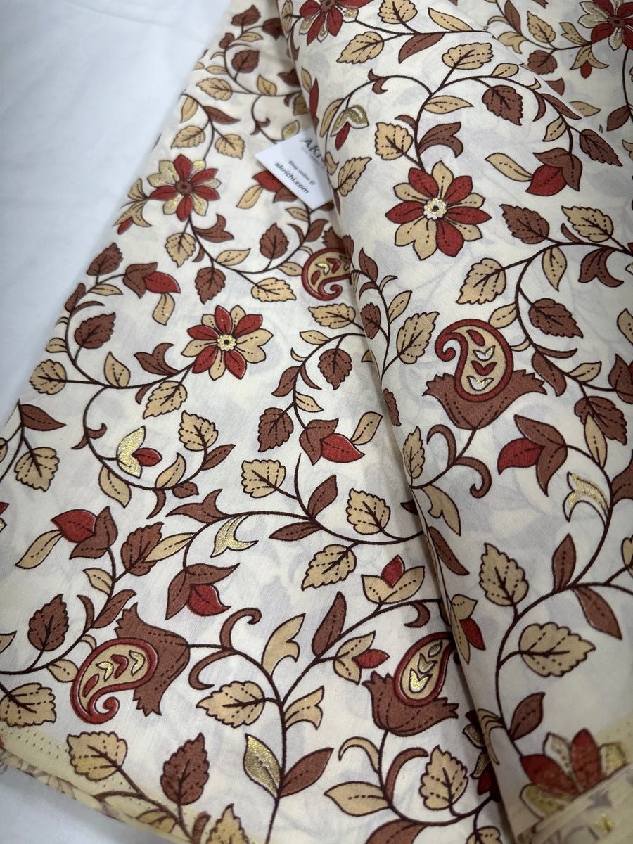 Printed silk fabric