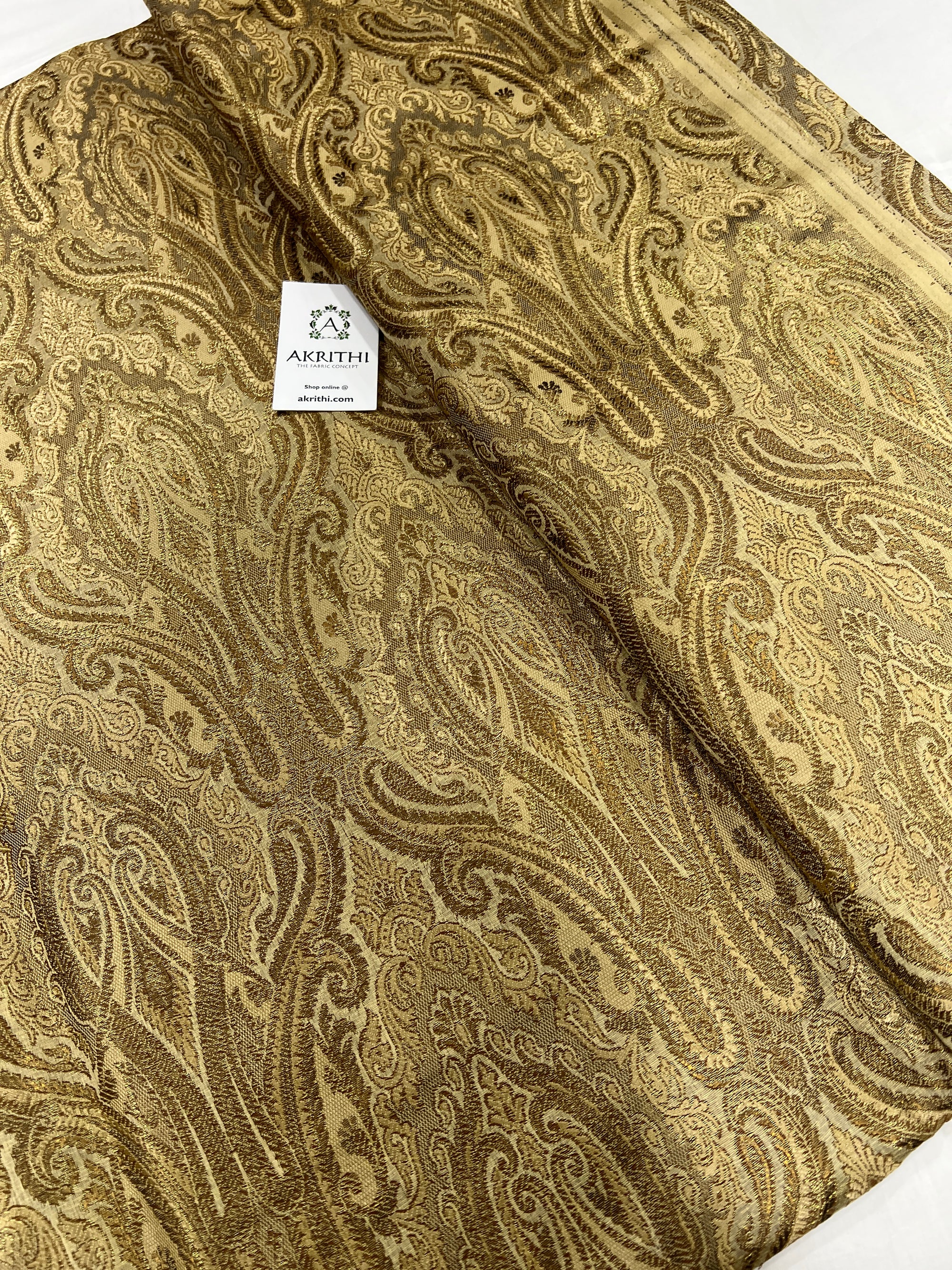 Pure  Banarasi brocade fabric 70 cms cut