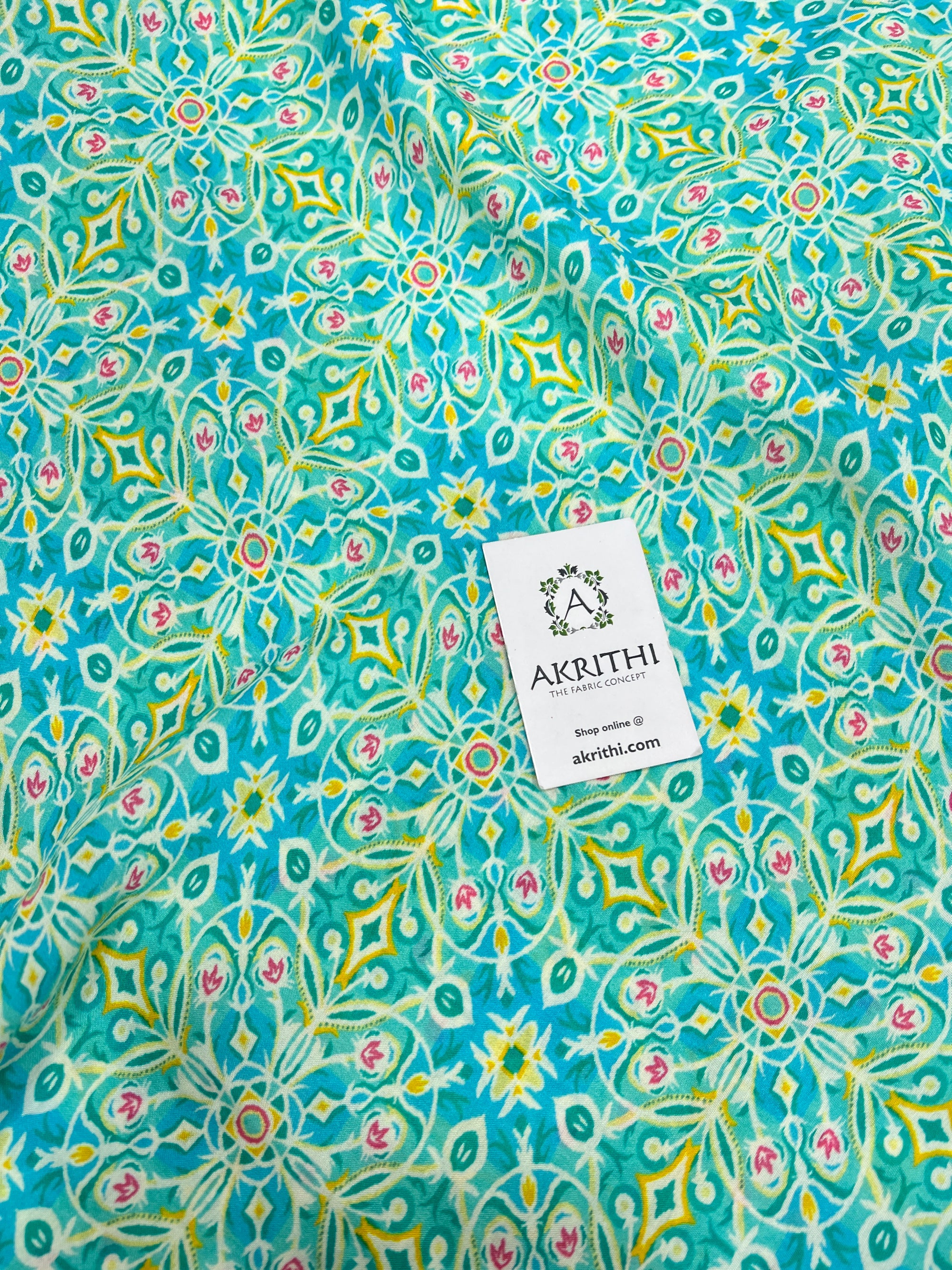 Printed pure muslin fabric