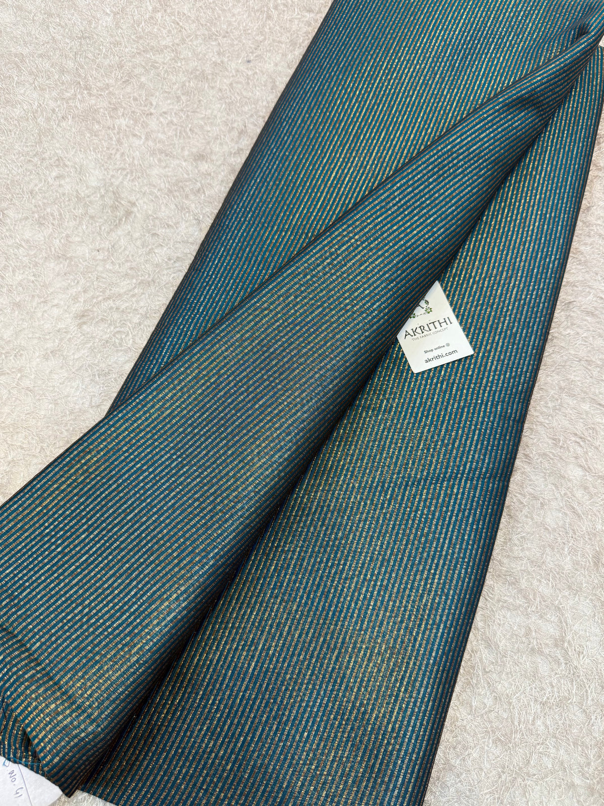 Pure Banarasi brocade striped antique zari fabric
