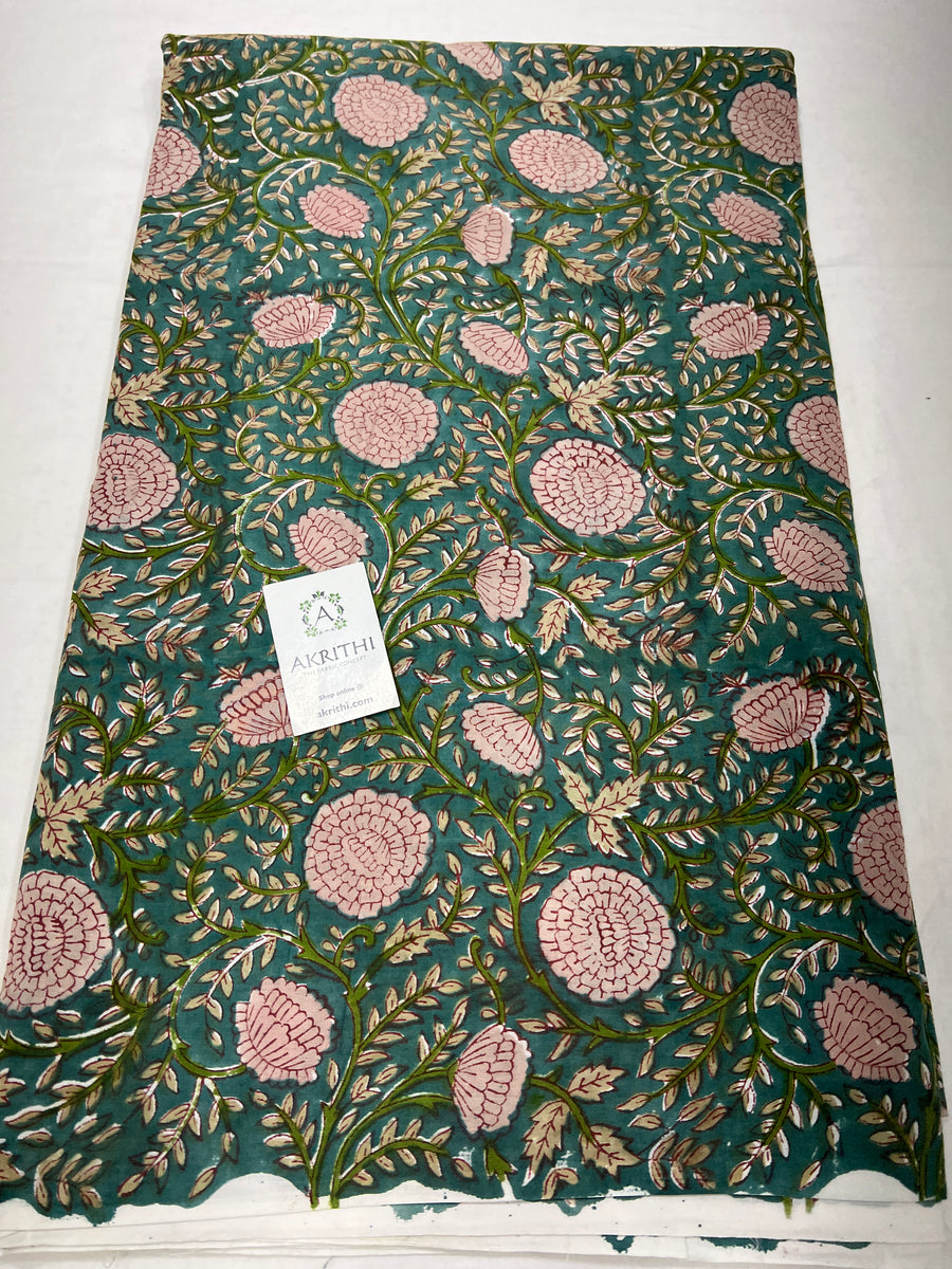 Hand block Printed pure cotton fabric