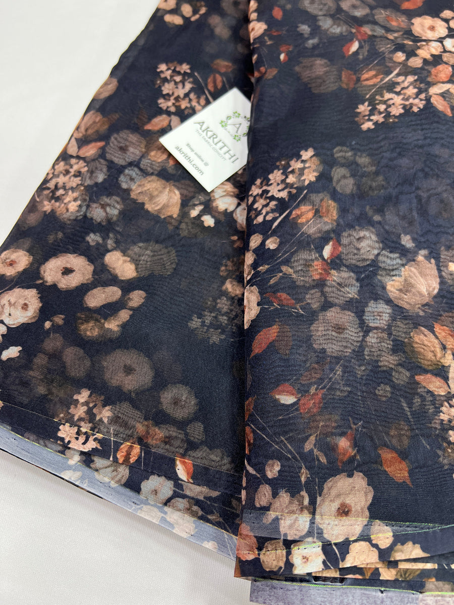 Digital floral Printed organza fabric