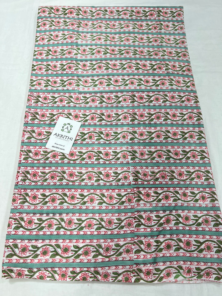 Hand block Printed pure cotton fabric