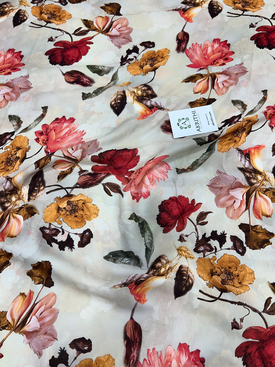 Digital printed modal satin fabric