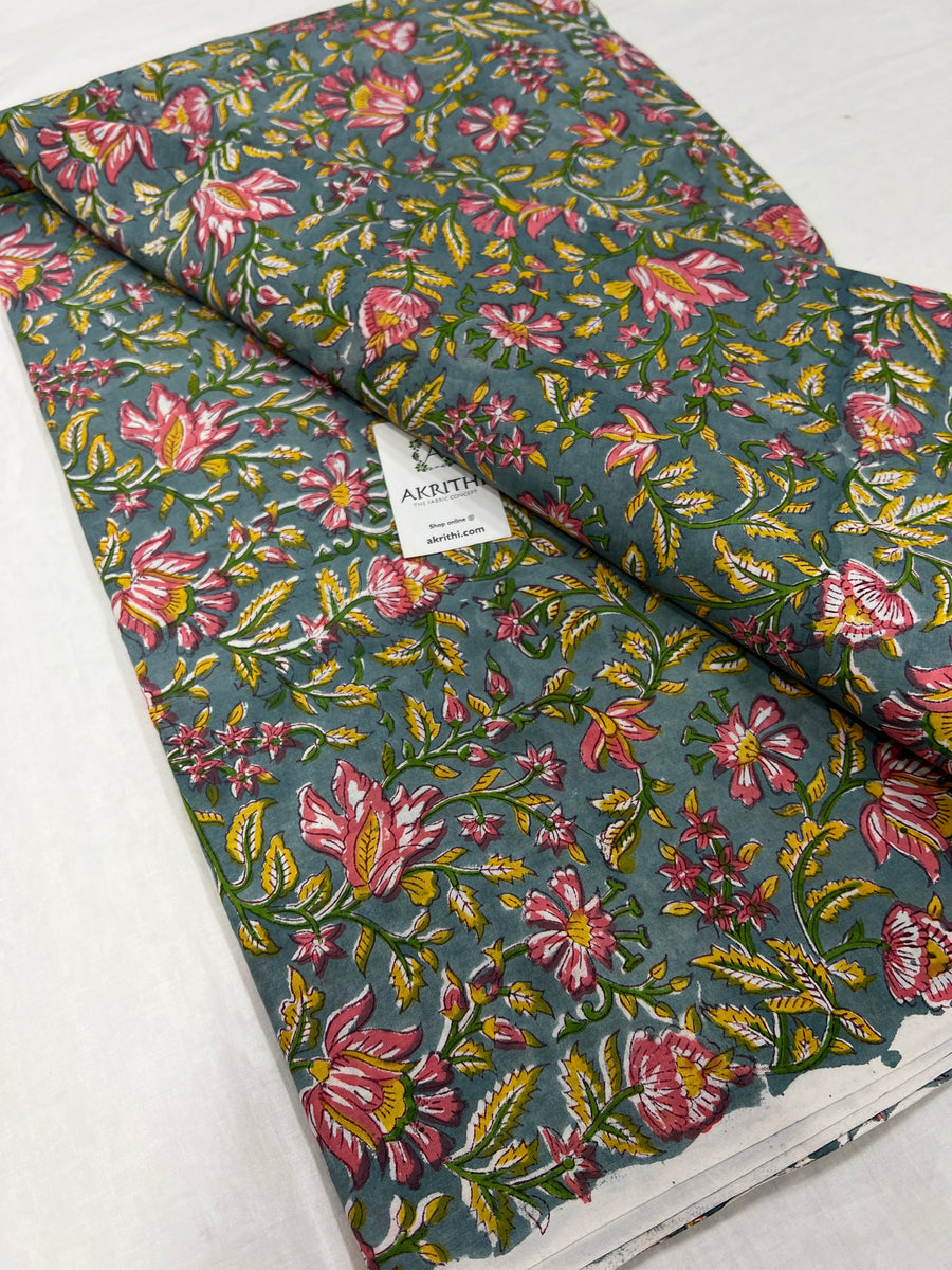 Hand block Printed pure cotton fabric