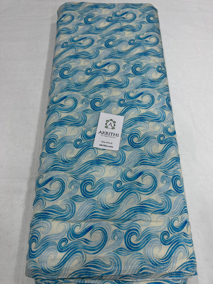 Printed pure muslin fabric