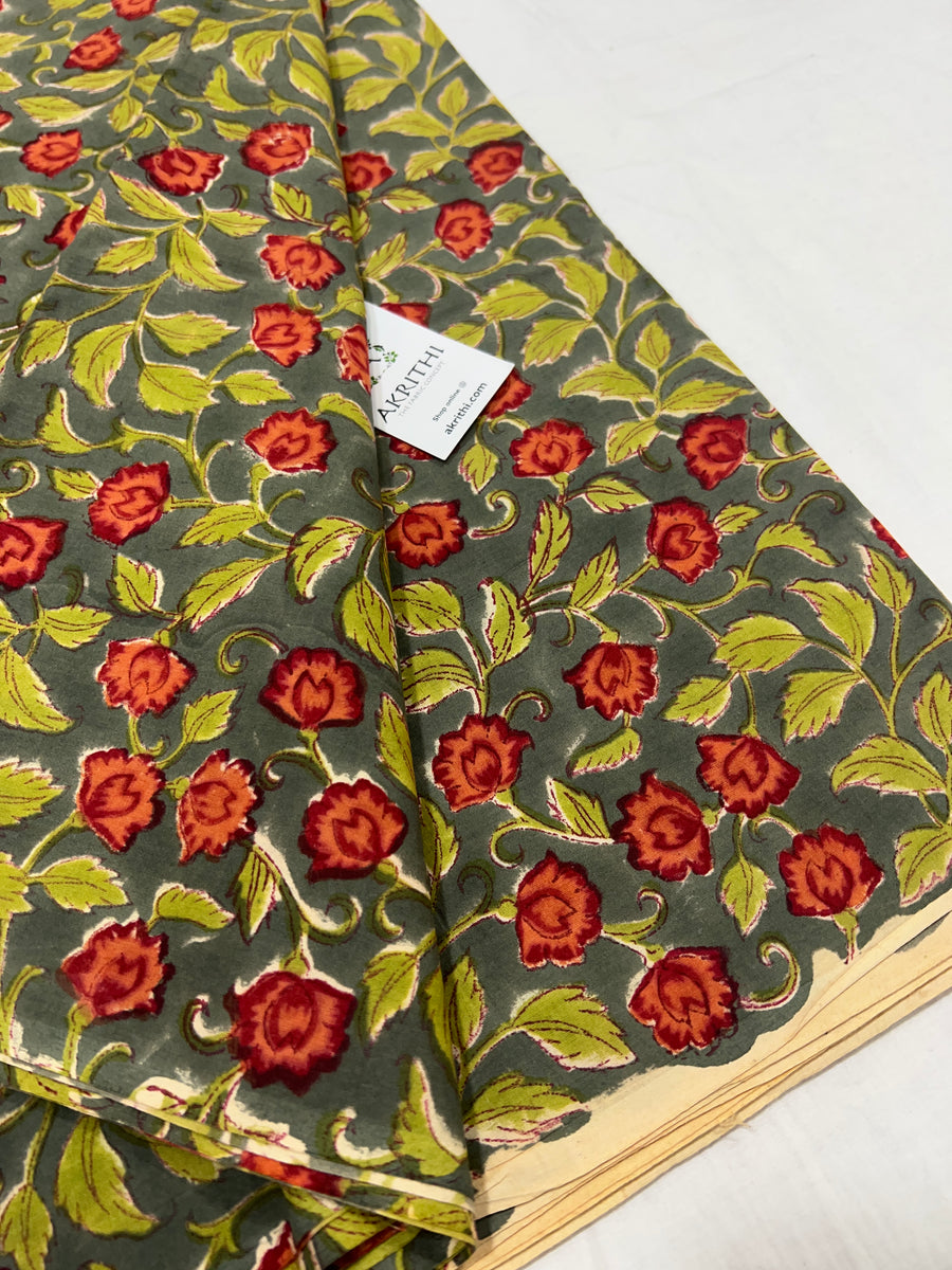 Hand block Printed pure cotton fabric