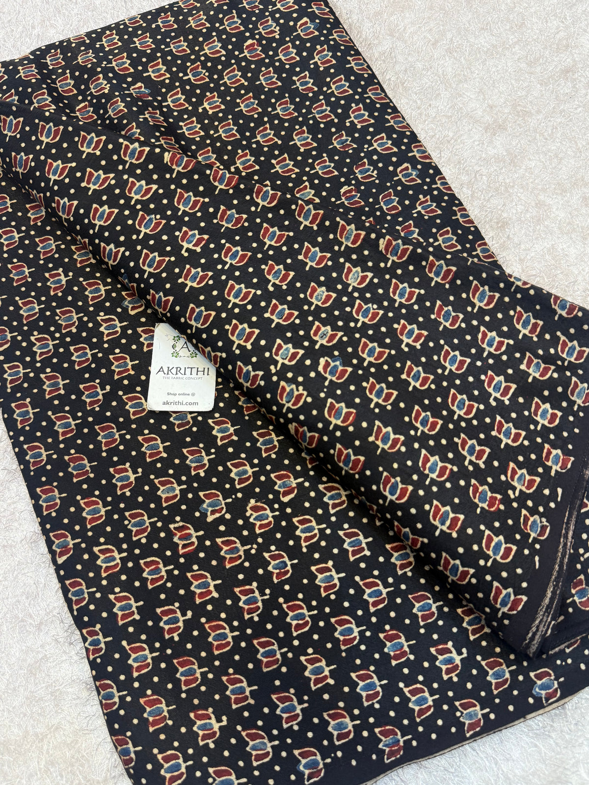 Ajrakh pure mashru silk fabric