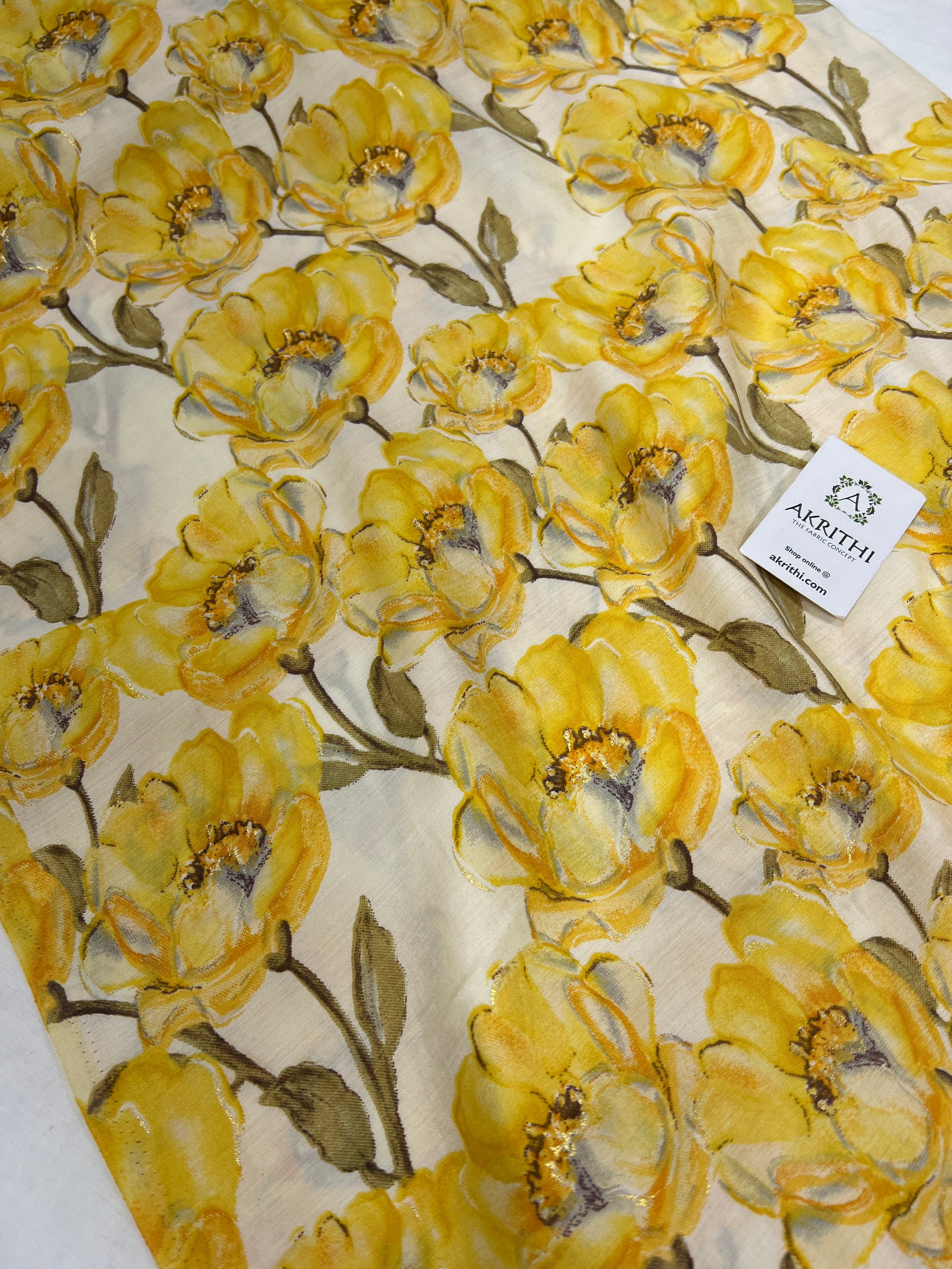 Printed silk fabric