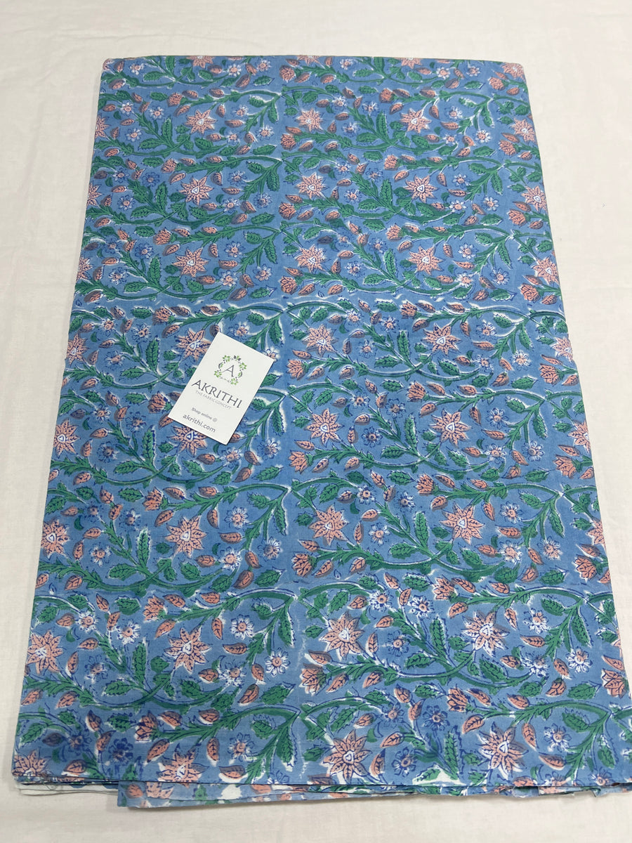 Hand block Printed pure cotton fabric