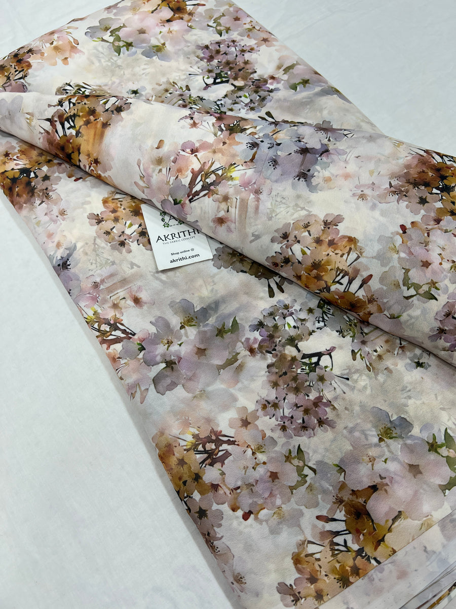 Digital floral printed georgette fabric