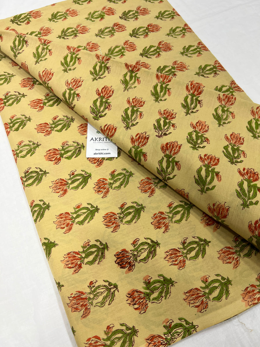 Hand block Printed pure cotton fabric