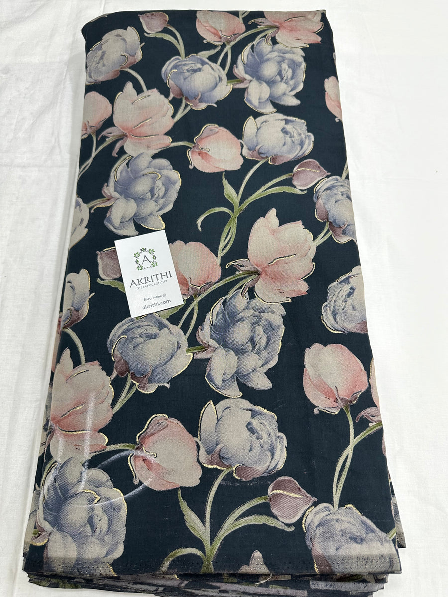 Printed silk fabric