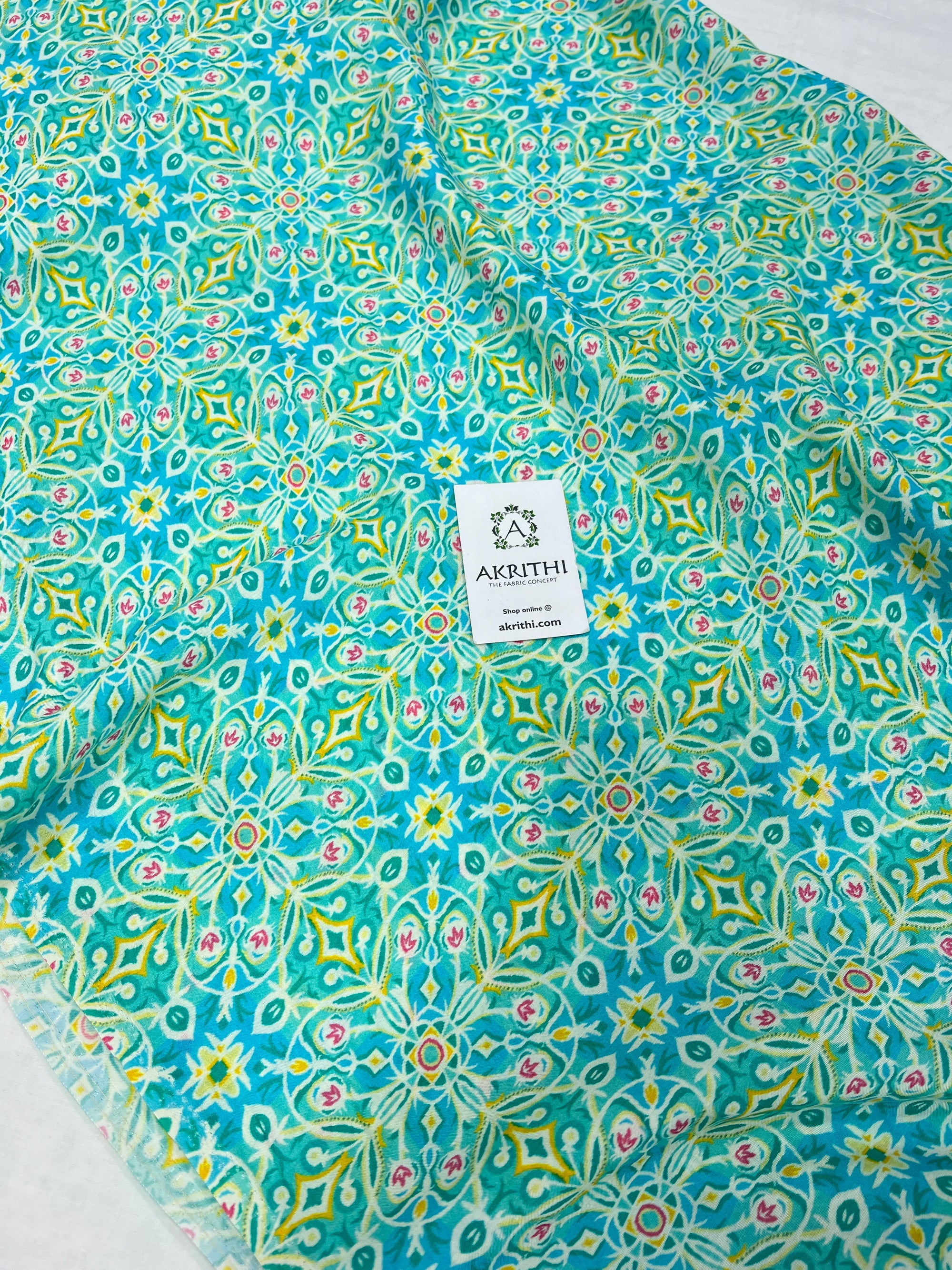 Printed pure muslin fabric