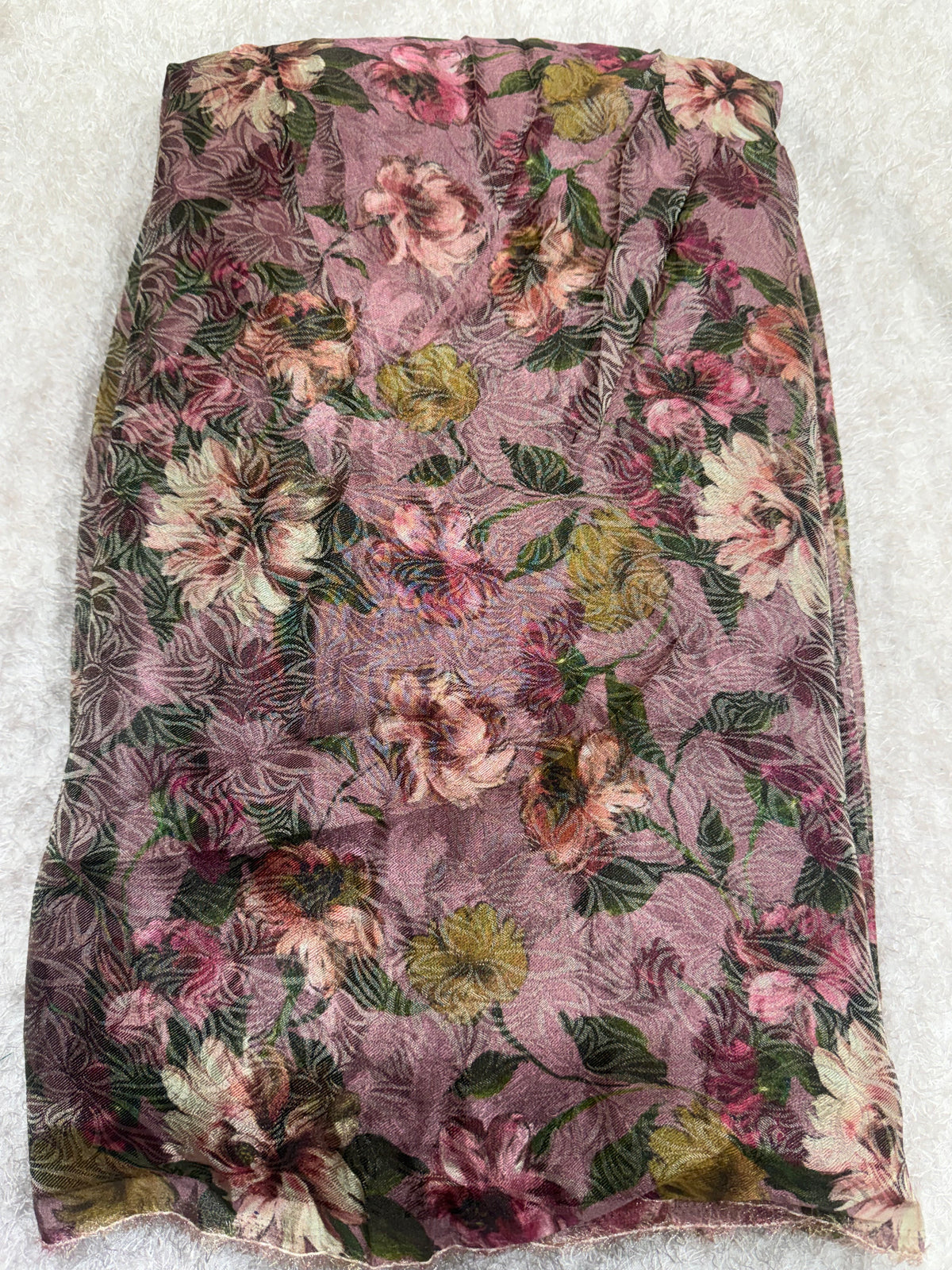 Printed pure tissue viscose muslin jacquard fabric