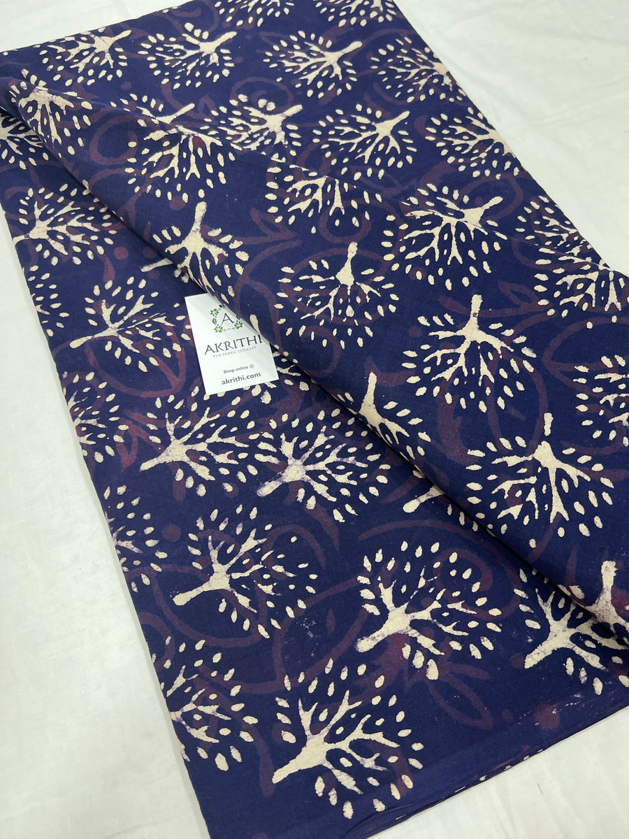 Indigo Printed pure cotton fabric