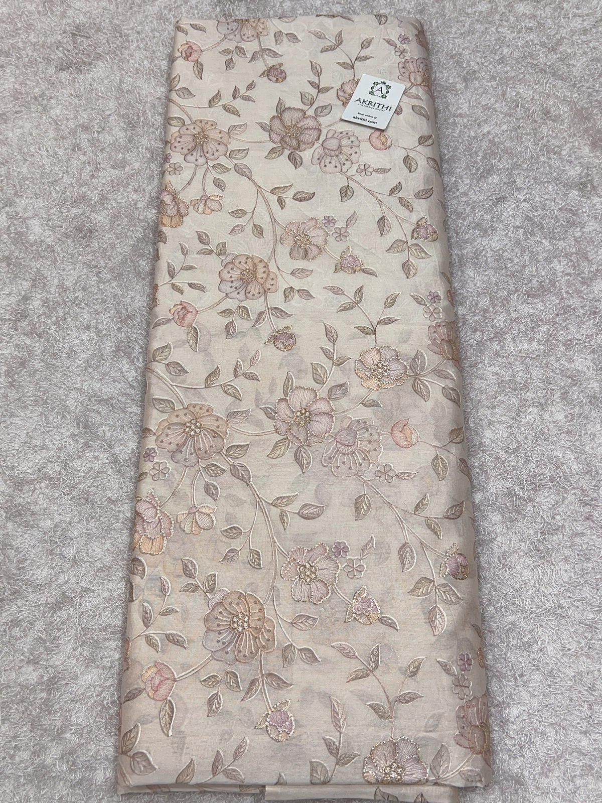 Embroidered Pure Munga Silk Fabric