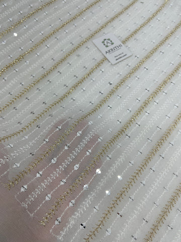 Dyeable Embroidered Georgette fabric
