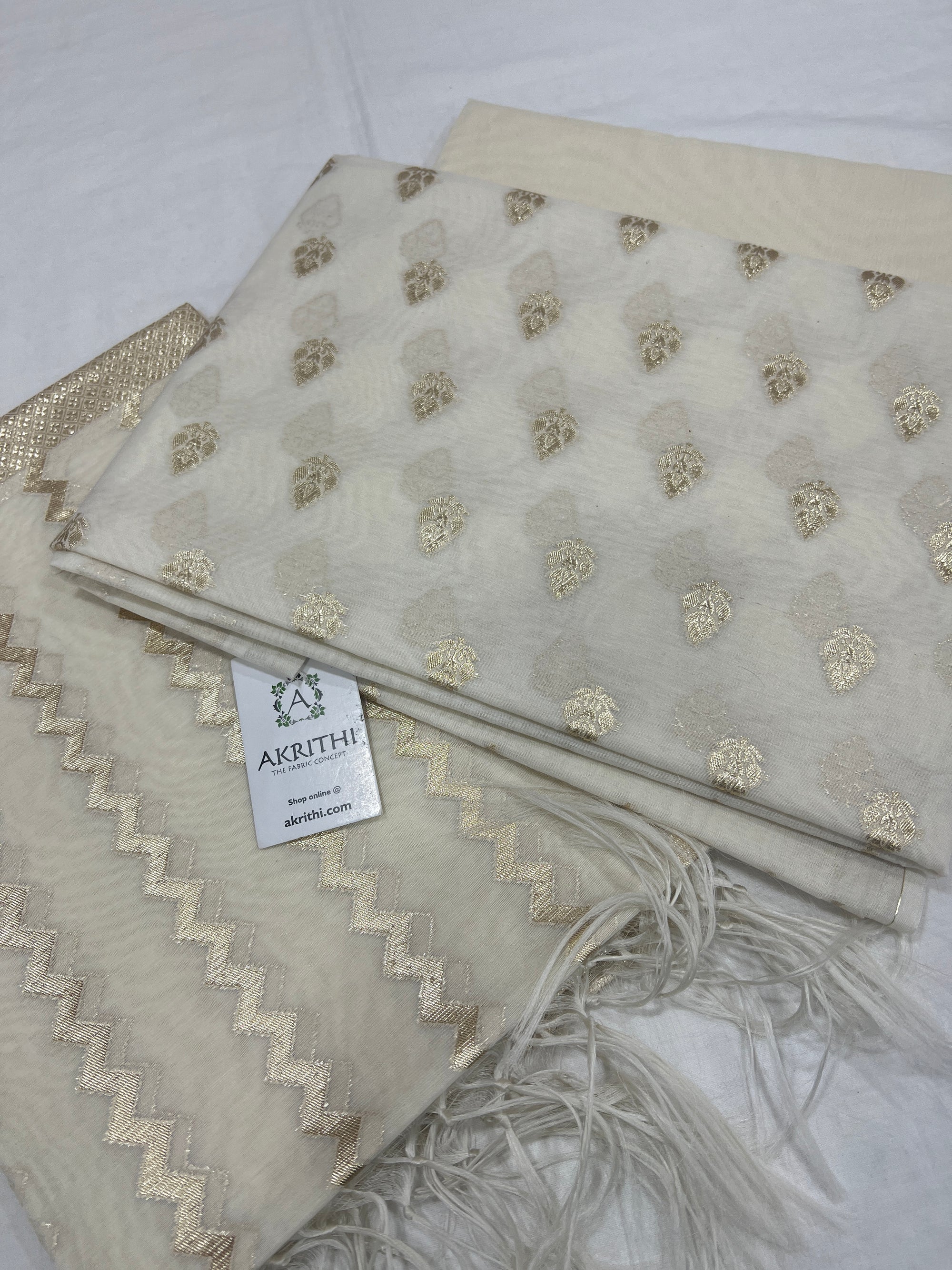 SUPERFINE CHANDERI SUIT WITH DUPATTA