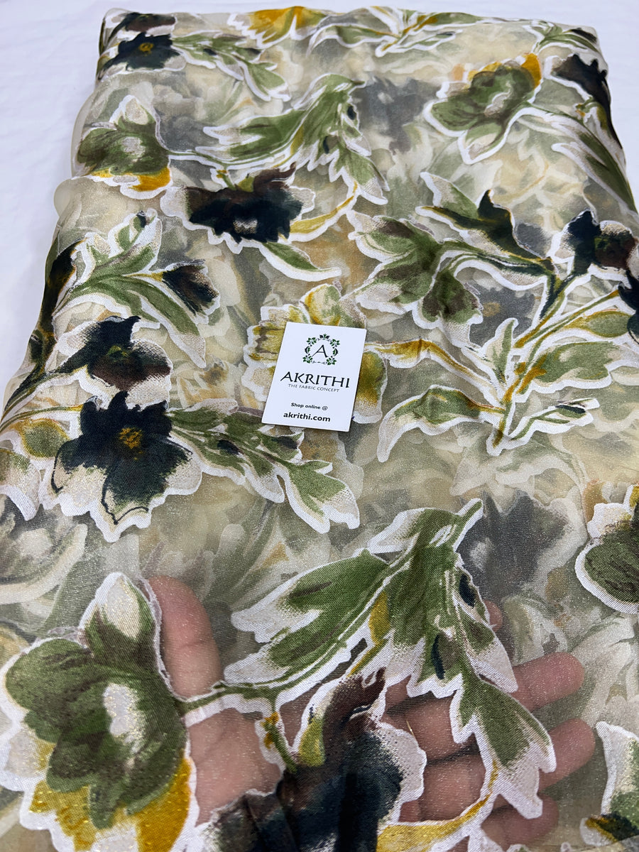 Brasso Digital floral Printed organza fabric