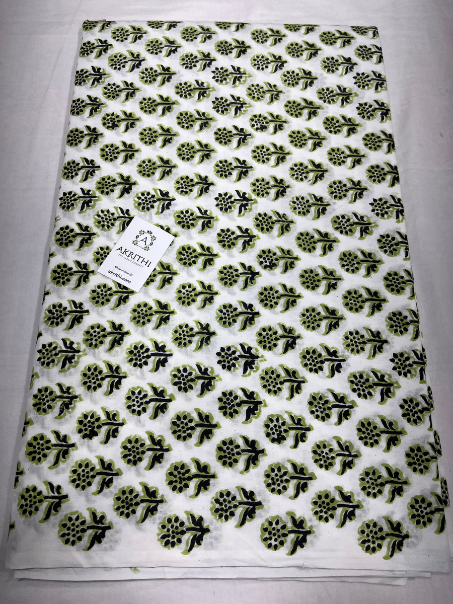 Hand block Printed pure cotton fabric