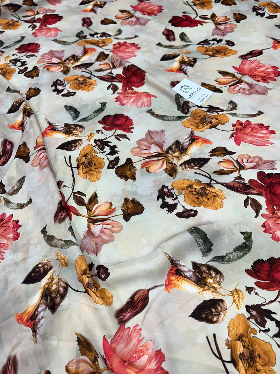 Digital printed modal satin fabric