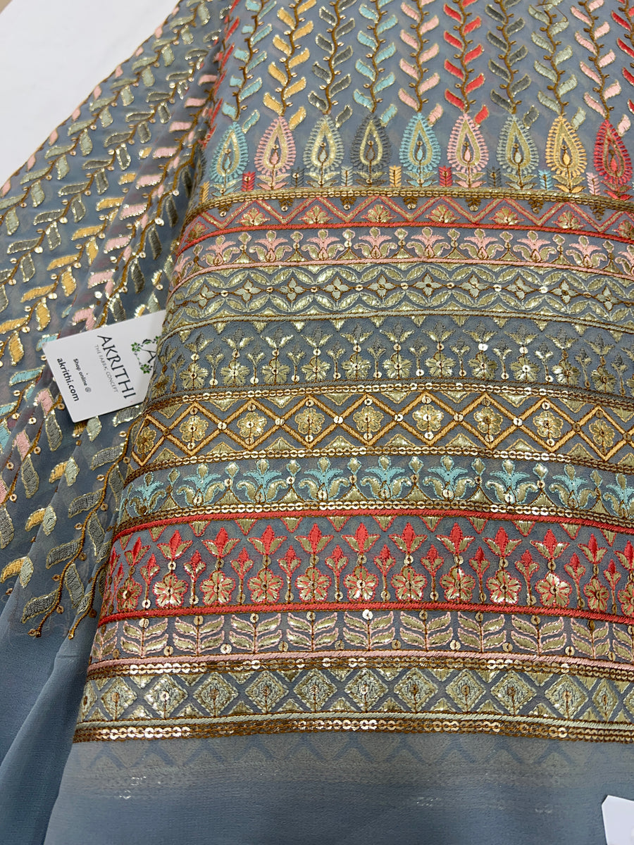 Heavy Embroidered georgette fabric