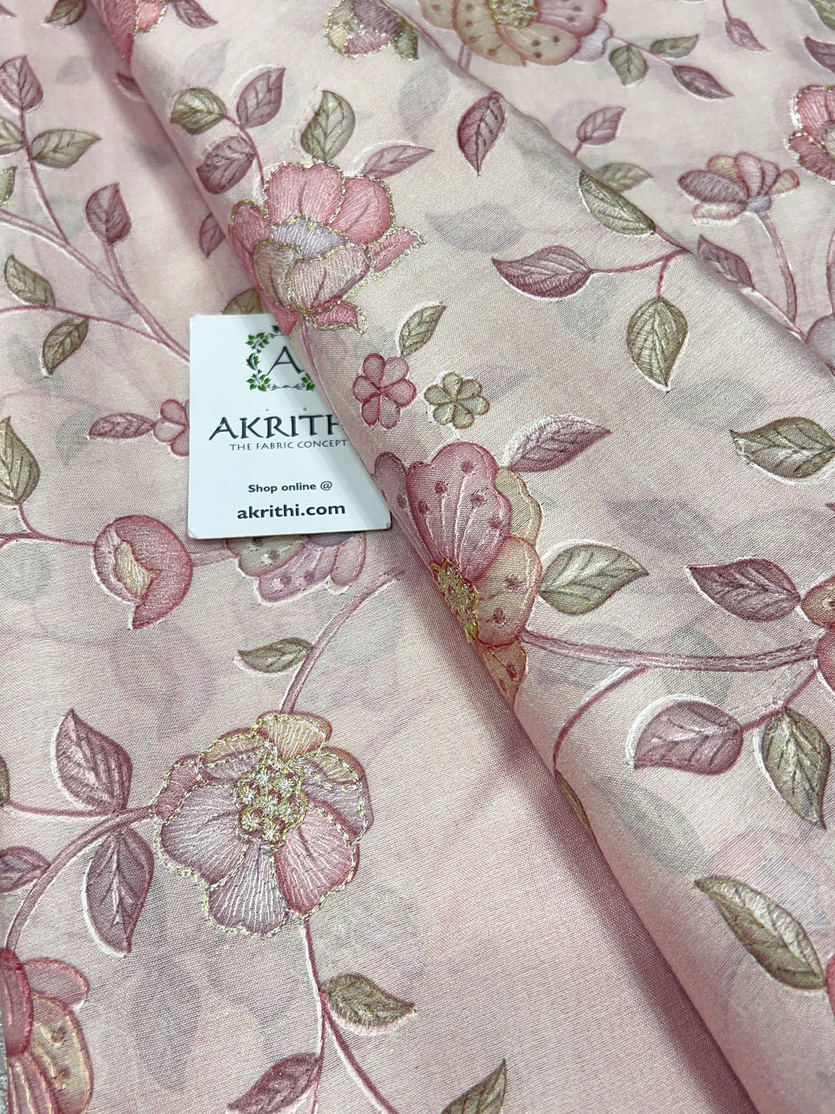Embroidered Pure Munga Silk Fabric