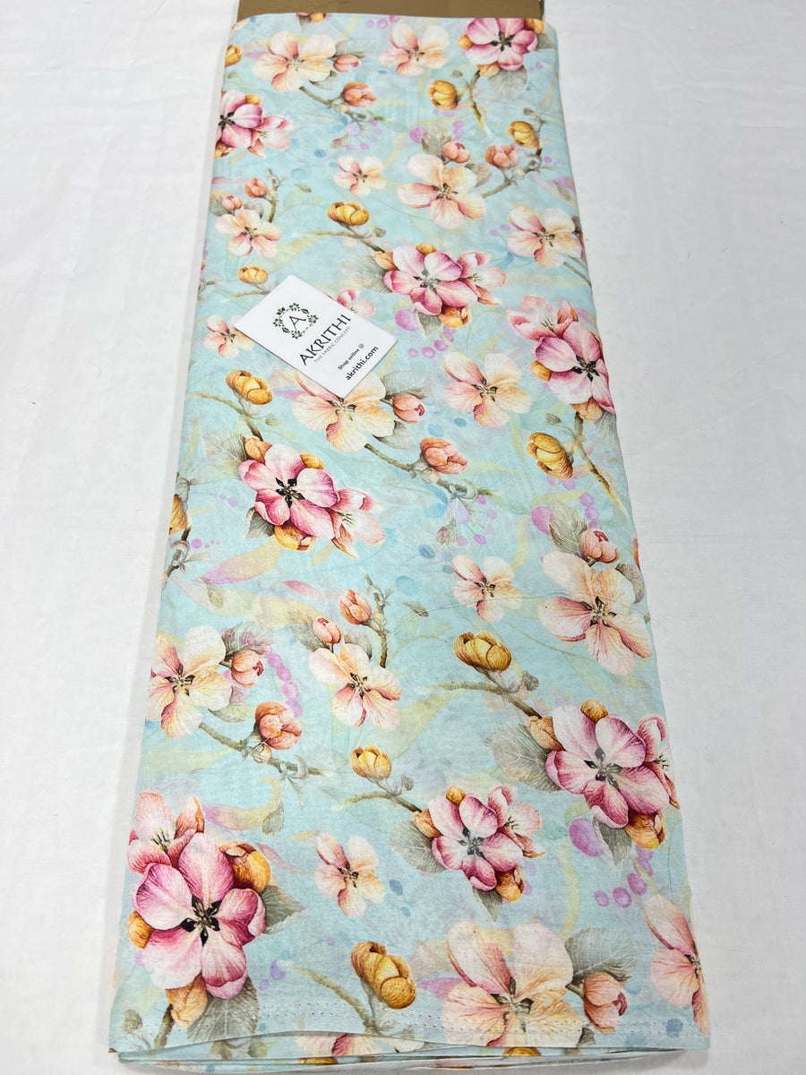 Printed pure muslin fabric