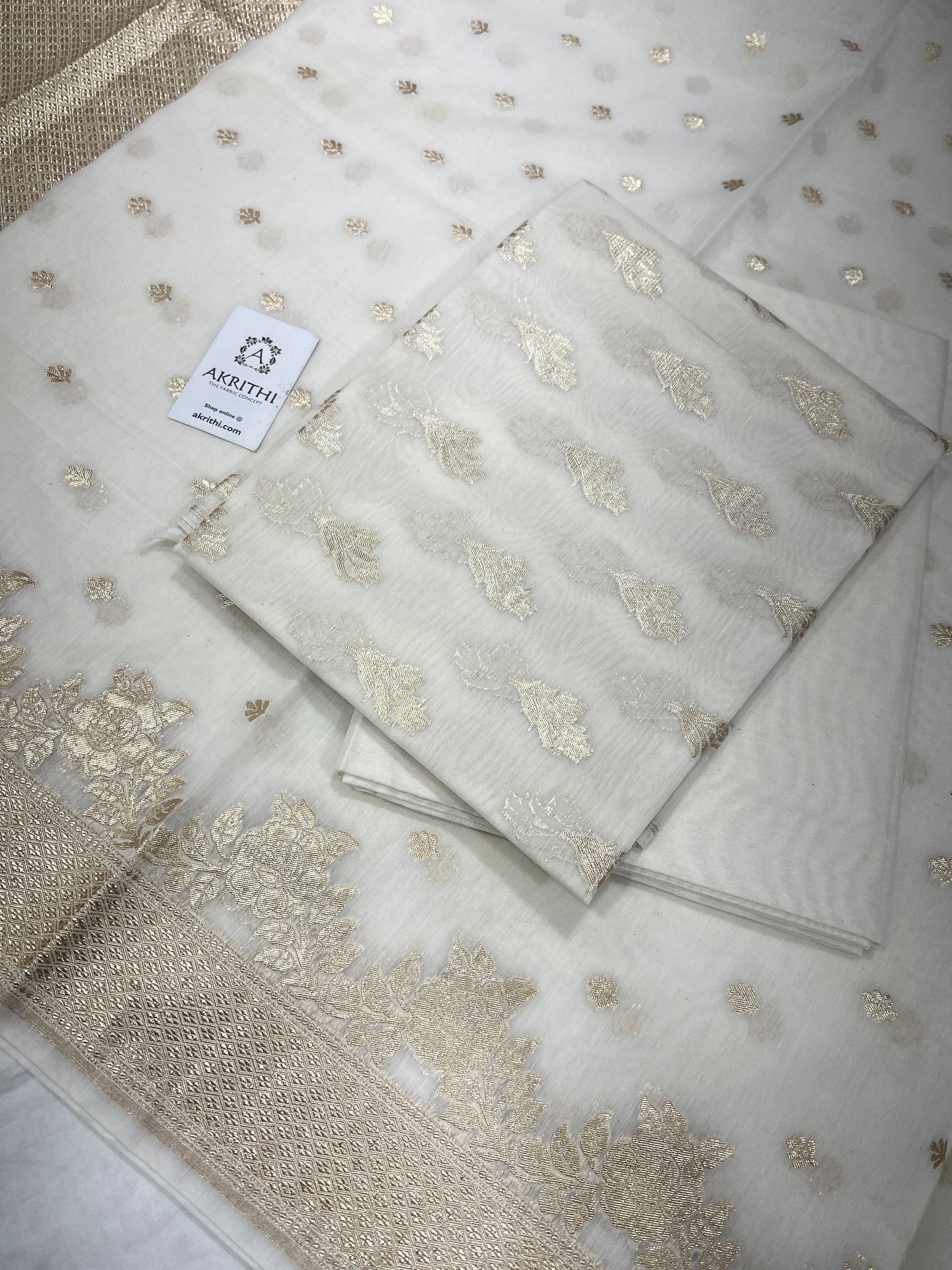 SUPERFINE CHANDERI SUIT WITH DUPATTA