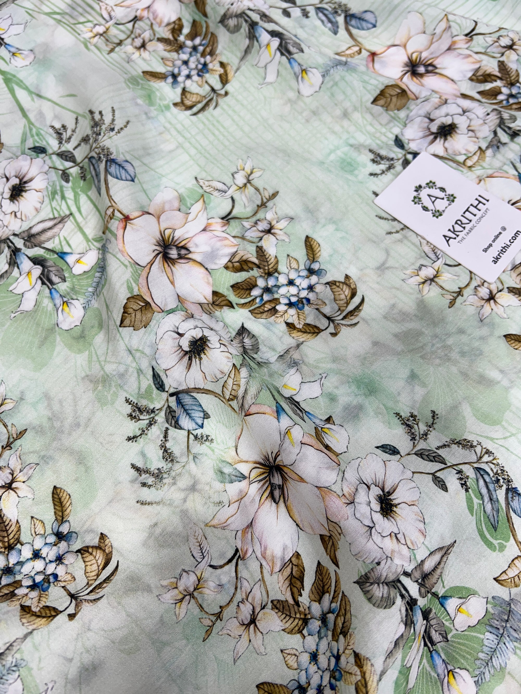 Printed pure muslin fabric