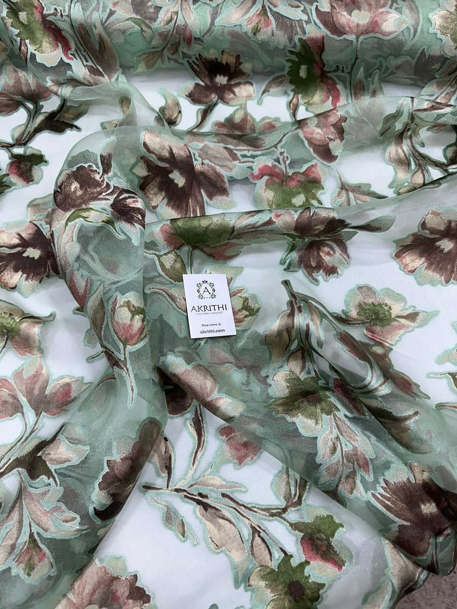 Brasso Digital floral Printed organza fabric