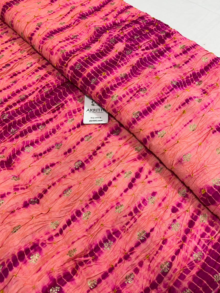Pure silk Banarasi bandhej fabric