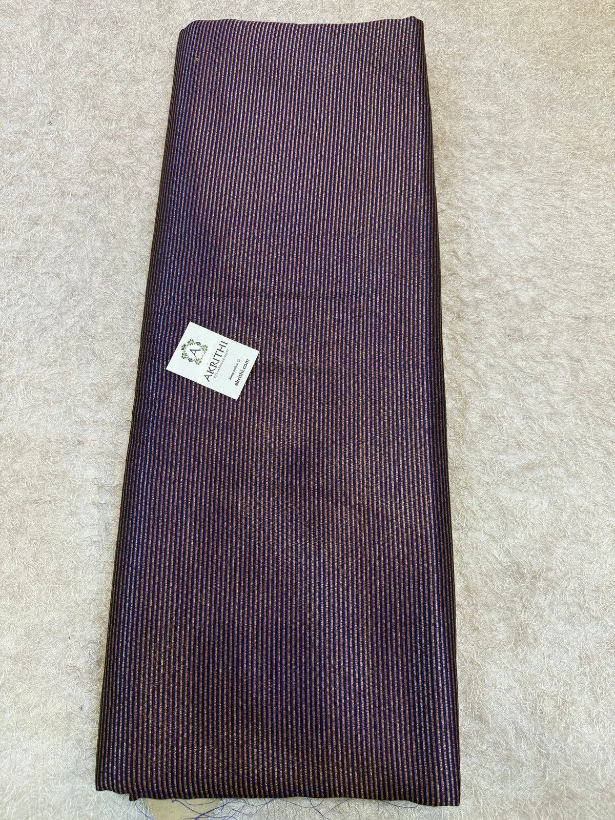 Pure Banarasi brocade striped antique zari fabric