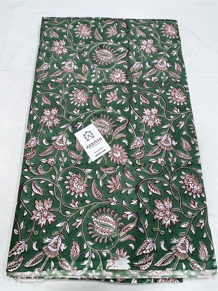 Hand block Printed pure cotton fabric