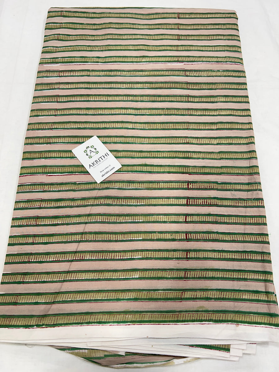 Hand block Printed pure cotton fabric