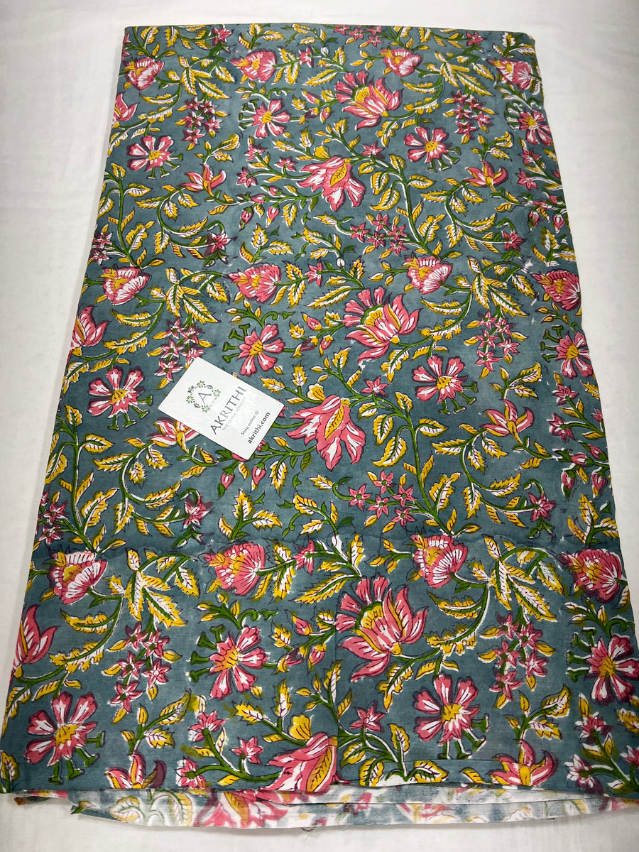 Hand block Printed pure cotton fabric