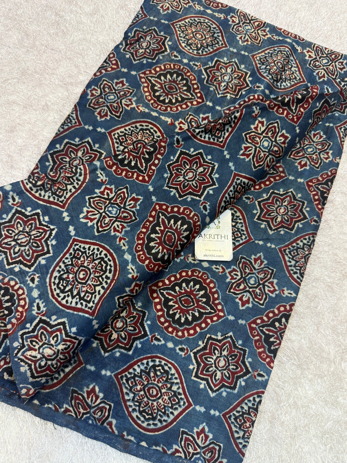 Ajrakh pure mashru silk fabric