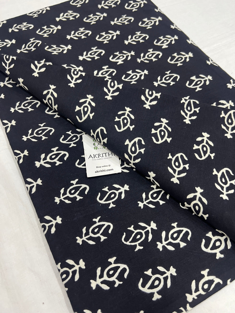 Hand block Printed pure cotton fabric