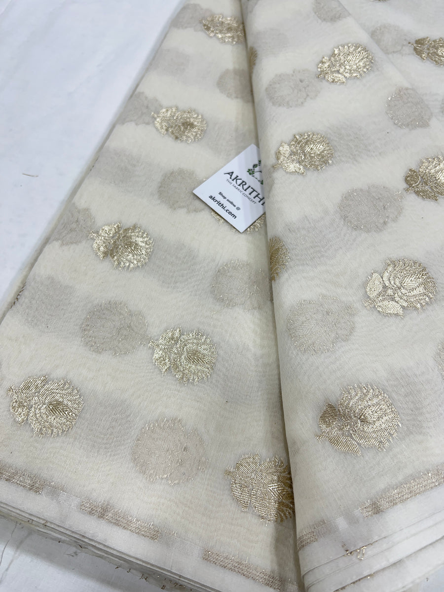 Dyeable banarasi Handloom chanderi lurex fabric