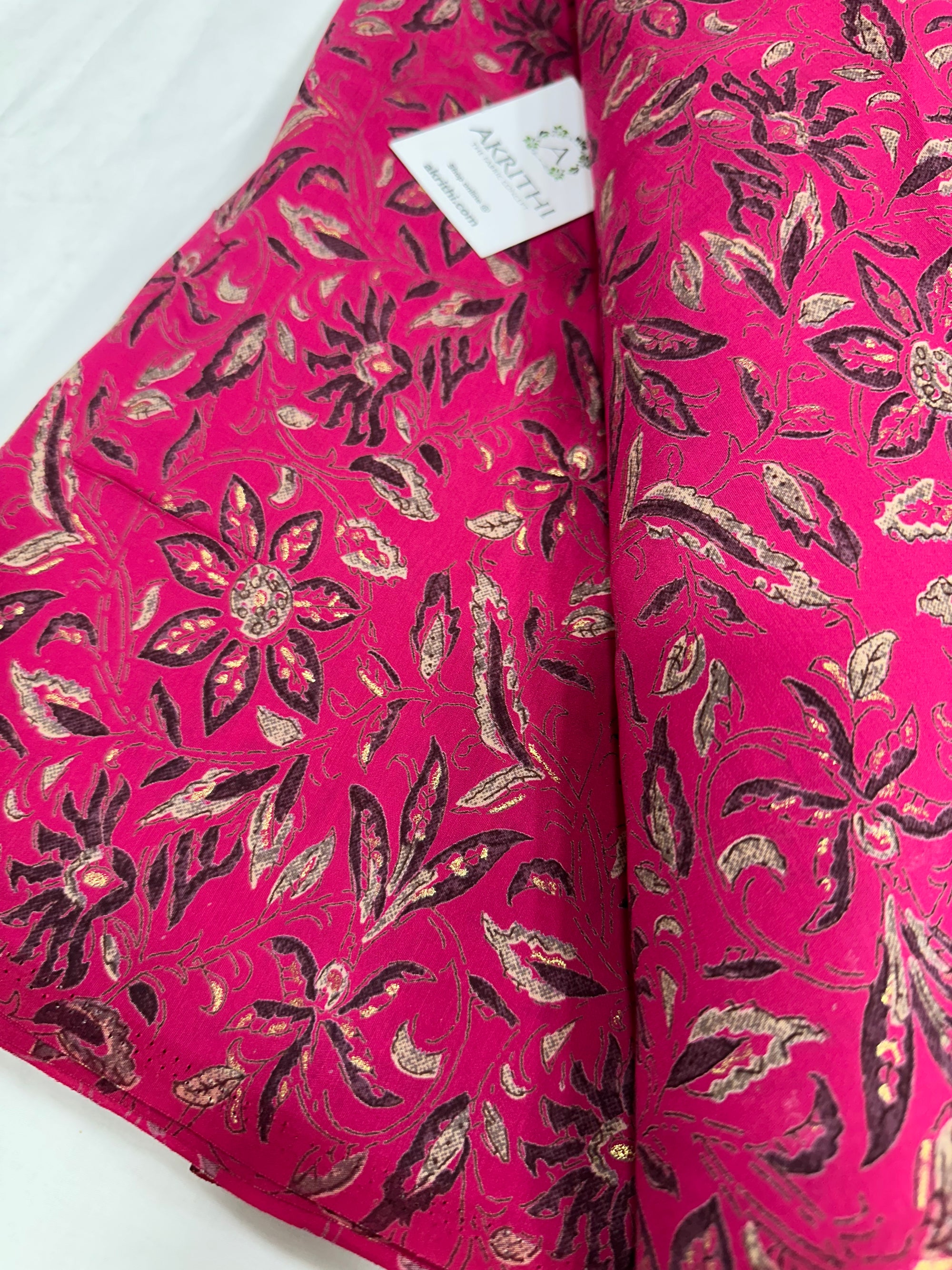 Printed silk fabric