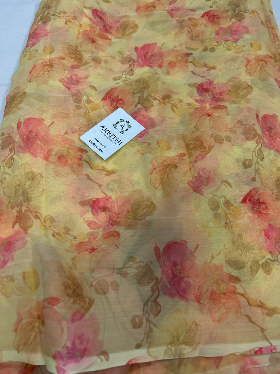 Digital floral printed chiffon fabric