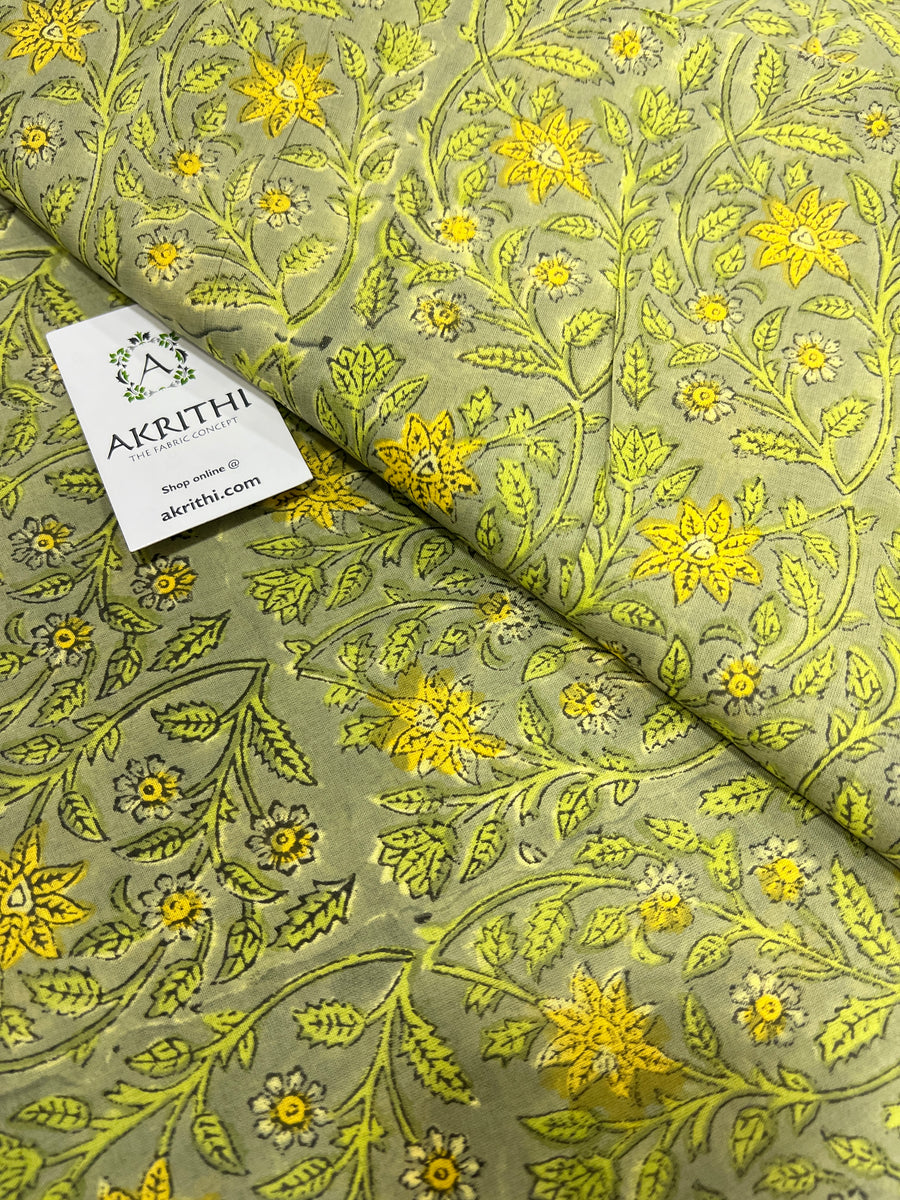 Hand block Printed pure cotton fabric