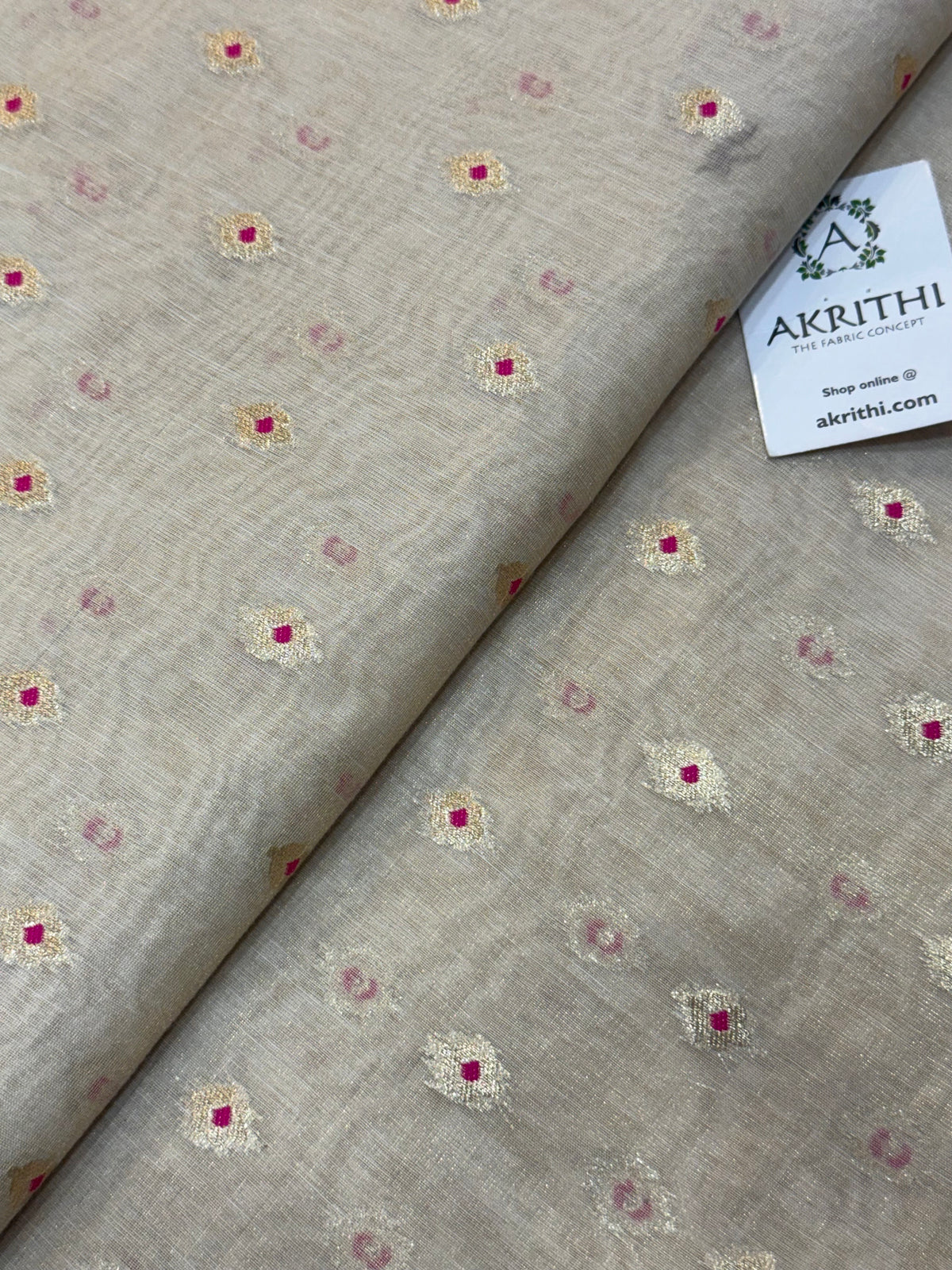 Dyeable banarasi Pure silk chanderi tissue meena butti fabric